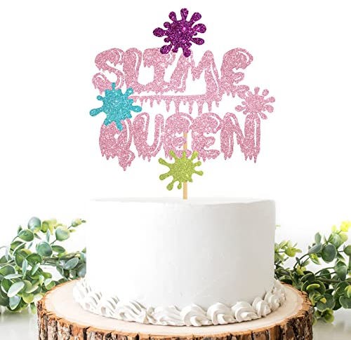 Helewilk Slime Queen Cake Topper, Painting Cake Topper, Perfect for Birthday, Baby Shower Occasions,Art Theme Birthday Decoration