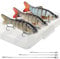 Realure 3 Pcs Multi Jointed Pike Fishing Lures with 15cm 23cm 30cm Wire Traces Pike Lures Sets 3D Artificial Lures with Hooks Slow Sinking Lure with Wobbler for Freshwater Saltwater (G, 10.2cm 14g)