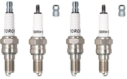 TORCH 4pcs B8RH-9 Screw Terminal Spark Plug Replace for NGK CR8EH-9/5666, for HON DA 98059-58916,for Denso U24FER9, OEM