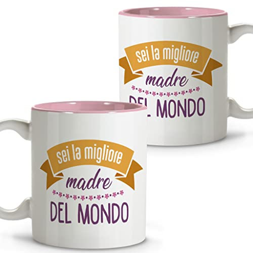 LolaPix Taza Mamá. Taza Mejor madre. Tazas Desayuno Originales. Taza Cerámica 330 ml. Regalos con Frases. Mejor madre DE