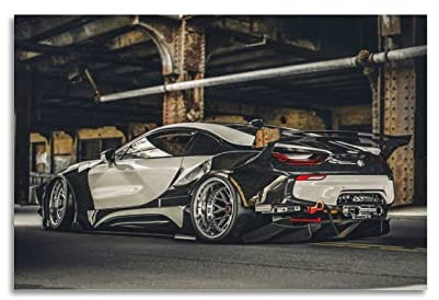 Sportauto-Poster für BMW I8 Super Car Racing Car Dekorative Malerei Leinwand Wand und Kunst Bild Familie Schlafzimmer Dekor 30 x 45 cm