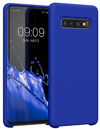 kwmobile Hülle kompatibel mit Samsung Galaxy S10 Hülle - Silikon Handy Case - Handyhülle weiche Oberfläche - kabelloses Laden - Baltik Blau
