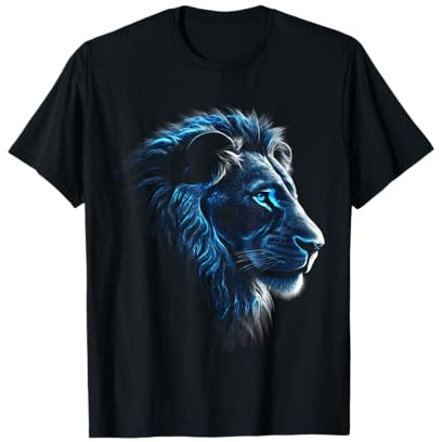 Löwe Artwork - Blaue Augen Zoo Tier Löwe T-Shirt