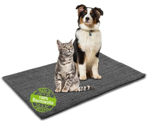Craft Story Hundedecke Gaia aus 100% Baumwolle 75 x 90 cm Dunkelgrau - waschbar faltbar ideal für Auto Kofferraum Sofa - Schutzdecke für Hunde und Katzen - Ruhedecke für Zuhause und Unterwegs