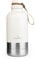 GrandTies Insulated Portable Water Bottle with 2 Detachable Dog Bowl Dispenser | Leak-Proof Food Travel Container | Walking, Hiking, Camping (64oz, Ivory White)