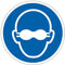 M007 - Opaquen Schutzbrille Pflicht - Schild und Pflichtbeschilderung - Abmessungen nach Wahl- Norm ISO 7010