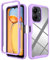 SEAHAI Clear Case for Xiaomi 13T 5G / Xiaomi 13T Pro 5G, [with Built-in Screen Protector] Military Grade Full Body Rugged Armor Cover, Heavy Duty Dropproof Shockproof Case - Light purple