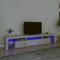 NITCA Mobile Porta TV con Luci LED, Mobile Televisore Moderno, Mobiletto TV, Mobile TV Soggiorno in Legno #1, Grigio Cemento 215x36.5x40 cm