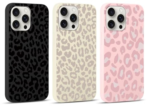Yoedge 3 Stück Handyhülle für iPhone 15 Pro Max Hülle 6,7,Leopard Muster Design Frauen Mädchen Aesthetic Handyhülle Dünn Weich Schlanke Silikon TPU Flexible Stoßfest Schutzhülle für iPhone 15 Pro Max