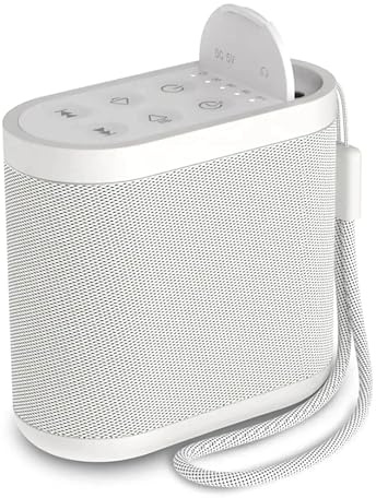 FLEXI Dream | White Noise Machine Baby Adults | 21 Soothing Sounds Sleeping Nursery Travel Home Office | 16 Hours Play | USB Rechargeable 4 Timer | 32 Levels Volume (White)