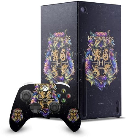 Head Case Designs Officially Licensed Harry Potter Hogwarts Crest Graphics Game Console Wrap and Game Controller Skin Bundle Compatible With Xbox Series X