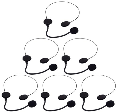 DECHOUS 6 Pezzi Microfono Giocattolo Cuffia Con Microfono Per Canto Giocattolo Supporto Per Microfono Supporto Per Cuffia Microfono Con Testa Finta Accessori Cuffie Plastica Trucco