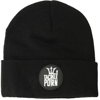 Tackle Porn® Beanie Bomb One Size Mütze - Schwarze Wintermütze mit Logo-Patch