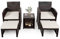 KOMFOTTEU 5 TLG. Rattan Gartenmöbel Set, Balkonmöbel Set mit 1 Rattantisch & 2 Stühle & 2 Fußstützen, Sitzgruppe für 2 Personen, Rattanmöbel & Gartengarnitur für Balkon Terrasse Garten (Beige)