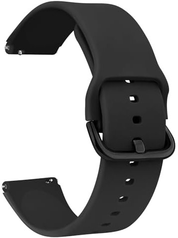Oumida 19mm bracelet en silicone coloré et souple pour ID205L / ID205S / ID205U / SW020 / SW023 / Uwatch 3, Bracelet de Montre Connectée Remplacement pour Yamay/Willful/Umidig, Noir