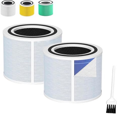 STARRYIPAO Core 300 Smoke Remover Replacement Filter for LEVOIT Core 300, Core300-P, 300S, Core300S-P Air Purifier, 4-IN-1 H13 True HEPA, Activated Carbon, 2 Pack (Blue)