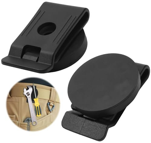 Magnetic Tool Holder Belt Clip, 1Pcs Heavy Duty Magnet Clip-On Waist Belt Black Magnet Belt for Hammer Screw Wrench Tape Measure Any Magnetic Tools Hardware Accessories for Electrician DIY Enthusiast