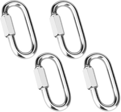 WeddHuis 4 Pezzi Moschettone a Vite per Carichi Pesanti in Acciaio Inox, Gancio ad Aggancio Rapido per Altalena, Attività all'Aperto, Campeggio, Pesca, Escursionismo, Viaggi (M8) (250kg Capacità)