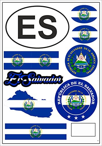 Daged El Salvador - Adesivo per auto, moto, motociclista, bandiera decorativa AK
