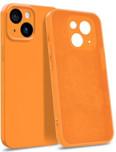 MyGadget Hülle kompatibel mit iPhone 15 - [ 4-Layer-Struktur Schutzhülle ] - Gummierte Handyhülle mit Soft Inlay & Hardcase Cover außen - Orange