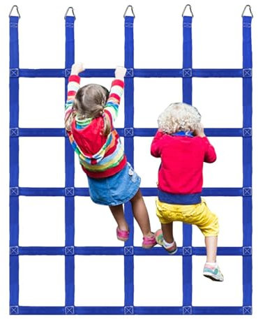 Kids Climbing Rope Play Set - Portable Rope Jungle Gym, Outdoor Rope Obstacle Course | Treehouse Climbing Ropes, Cargo Net Climbing Set, Playground Climber with Buckles, 75.59x92.52in