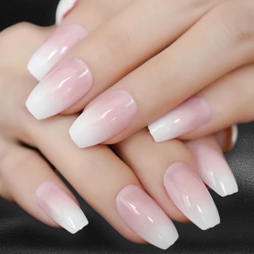24pcs Kiss Kiss Nails French Tip False Nails Press-on Short Stick-on Daily Wear