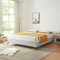 [en.casa] Doppelbett Lilla 180 x 200 cm Bettgestell mit abnehmbarem Bezug Textil Bett mit Lattenrost Polsterbett Hellgrau