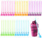 20 Pieces Slush Straws, Colored Straw Spoon 2 in 1, Plastic Reusable Straws, Eco-Friendly, Reusable Straws Spoon Suitable for Smoothies Milkshakes Coffee Cocktail Juice Tea.