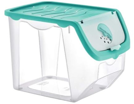 KYY'Z Coral Food Storage Containers with Lids Plastic Vegetable Storage Box Veggies Potatoes Fruit Garlic Onions Potato Pot Onion Pot Pantry Box Kitchen Organizer Reusable Recyclable BPA free- 12L