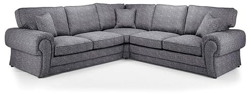 Wilcot 2C2 Corner or 3+2+1 Sofa for Living Room, Grey Fabric UK Upholstered Armchair (Corner)