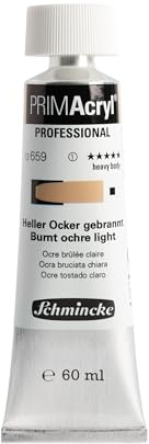 Schmincke - PRIMAcryl® Professional feinste brillante Acrylfarbe, Heller Ocker gebrannt, 60 ml Tube, 13 659 011, Premiumacrylfarbe, Acrylmalerei, Profi-Qualität