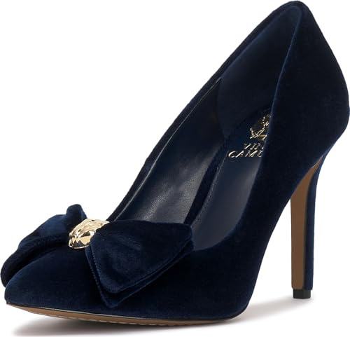 Vince Camuto Haylez Bow Detail Pump, Deep Navy Velvet, 8
