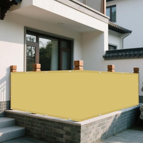 Sonnensegel Wasserdicht Nach Maß 2 x 2 m Rechteckig Wasserdicht 98% UV Schutz Markise Balkon Ohne Bohren inkl Befestigungsseile für Außenbereich Garten, Creme Farben