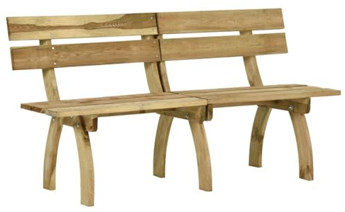 Qnhdfrt Gartenbank Outdoor 160 cm Grün Imprägniert Kiefernholz Robuste Sitzbank mit Lehne für Garten Balkon Terrasse und Freibereiche