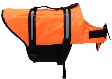 GLEAVI Reflektierende Schwimmweste für Hunde und Welpen Sommerliche Haustier Schwimmhilfe aus Robustem Material mit Griff und Hoher Sichtbarkeit für Bootfahren und Schwimmen
