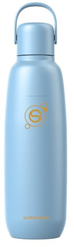 Sodastream Fizz & Go – Bouteille isotherme en acier inoxydable 0,9L, double paroi, conserve chaud ou froid jusqu’à 12h, compatible machines Sodastream, bleu ciel