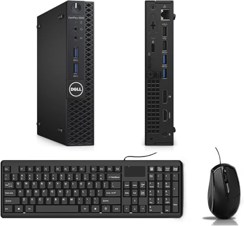 Dell Optiplex 3050 Mini Ordinateur de Bureau, Intel Pentium G4400, RAM 8Go, SSD 256Go, WiFi, Bluetooth, Clavier US QWERTY, Windows 11 Pro (Reconditionné)