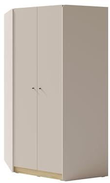 Marmex Meble Alessio 02B Eckschrank, Moderner Kleiderschrank mit Kleiderstange und Einlegeböden