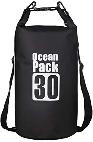 Mochila impermeable de lona 500D, resistente, de PVC, resistente al agua, para kayak / bote / canoa / pesca / rafting / Natación / Camping / snowboard, negro