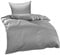 Bettwaesche-mit-Stil Mako Interlock Jersey Bettwäsche Garnitur Uni/enfarbig 100% Baumwolle 135x200 + 80x80 cm, Grau