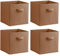 Urban Living Multi Purpose 31cm Cubic Storage Box Collapsible Organiser Storage Cube Basket Bin for Clothes, Toys, Books, DVDs, Bedding, Towels and More... (Brown x4)