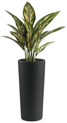 Veca Veneta Casalinghi S.P.A. Vaso FIORIERA Tondo in Pls Alto 85 CM Vari Colori Cache-Pot CLOU diam. 38' (Antracite)