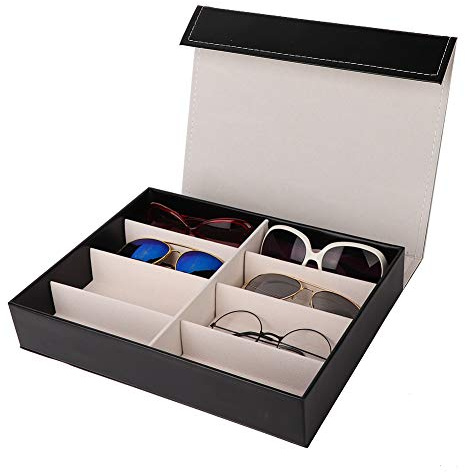 Sunglasses Storage Box 8 Grids Glasses Display Case Eyeglass MDF Holder Stylish Storage for Home Business Use