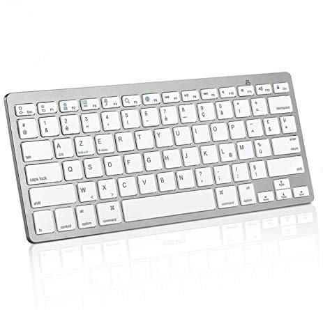 EMEBAY - Tastiera AZERTY senza fili Bluetooth 78 tasti, tastiera francese Compatibile con iOS/Android/Windows per Mac, iPad, Tablet, Telefono