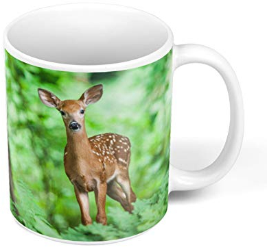 Mug Céramique Petit Faon Dans La Foret Biche Bambi Animal Sauvage Nature