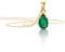 Orovi Schmuck Damen Tropfen Kette Gold mit Ketttenanhänger Edelstein/Geburtsstein Smaragd in grün klassische Halskette aus Gelbgold 9 Karat / 375 Gold Edelstein schmuck