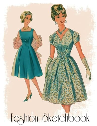 Fashion Sketchbook: Modedesign Skizzenbuch mit weiblichen Silhouetten, 64 zartgraue Figurinen zum Ausmalen, für Designer, Fashionistas, Modebegeisterte