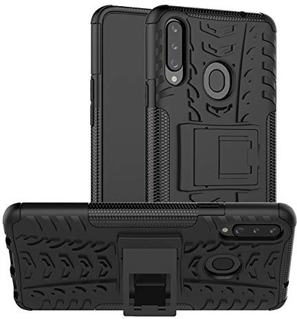Handy Tasche Kompatibel mit Samsung Galaxy A20s | Case Panzer Hülle Cover Schutzhülle Etui Bumper für Galaxy A20s | Schwarz