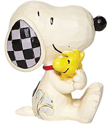 Enesco Peanuts by Jim Shore Snoopy Hugging Woodstock Miniaturfigur, 6,3 cm, Mehrfarbig