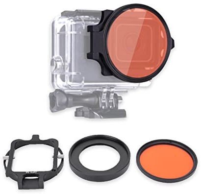 Filtre Rouge 58mm, Filtre de Plongée Rouge avec16X Filtre Lentille Macro à Gros Plan en Verre Optique pour GOPRO 5 Caméra d'action